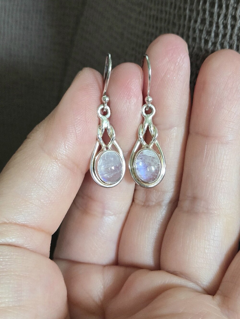 Shivam Silver Moonstone🌙 Earrings
